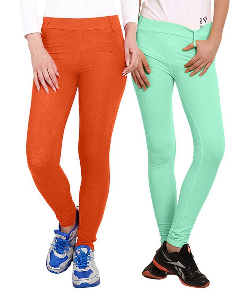 orange jeggings