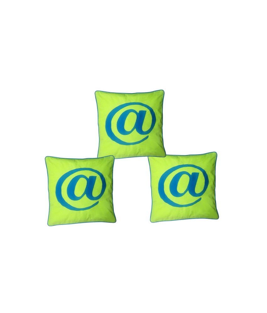     			Hugs'n'Rugs Green Embroidery Cotton Cushion Cover - Set Of 3