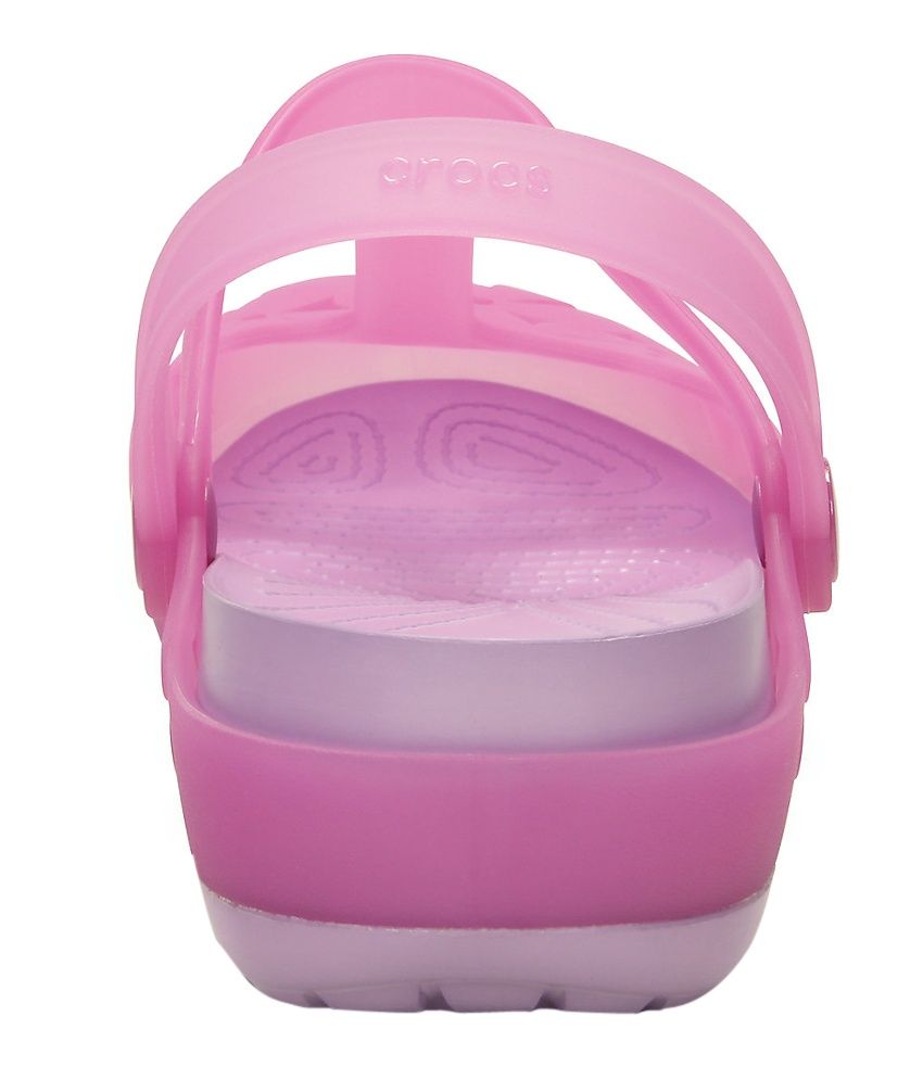 pink translucent crocs