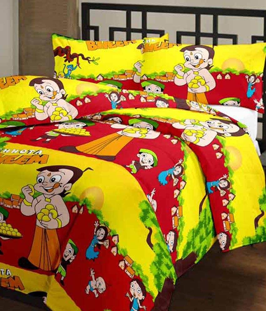 Singhs Villas Decor 3D Chota Bheem Kids Single Bedsheet With 1 Pillow Covers Buy Singhs Villas