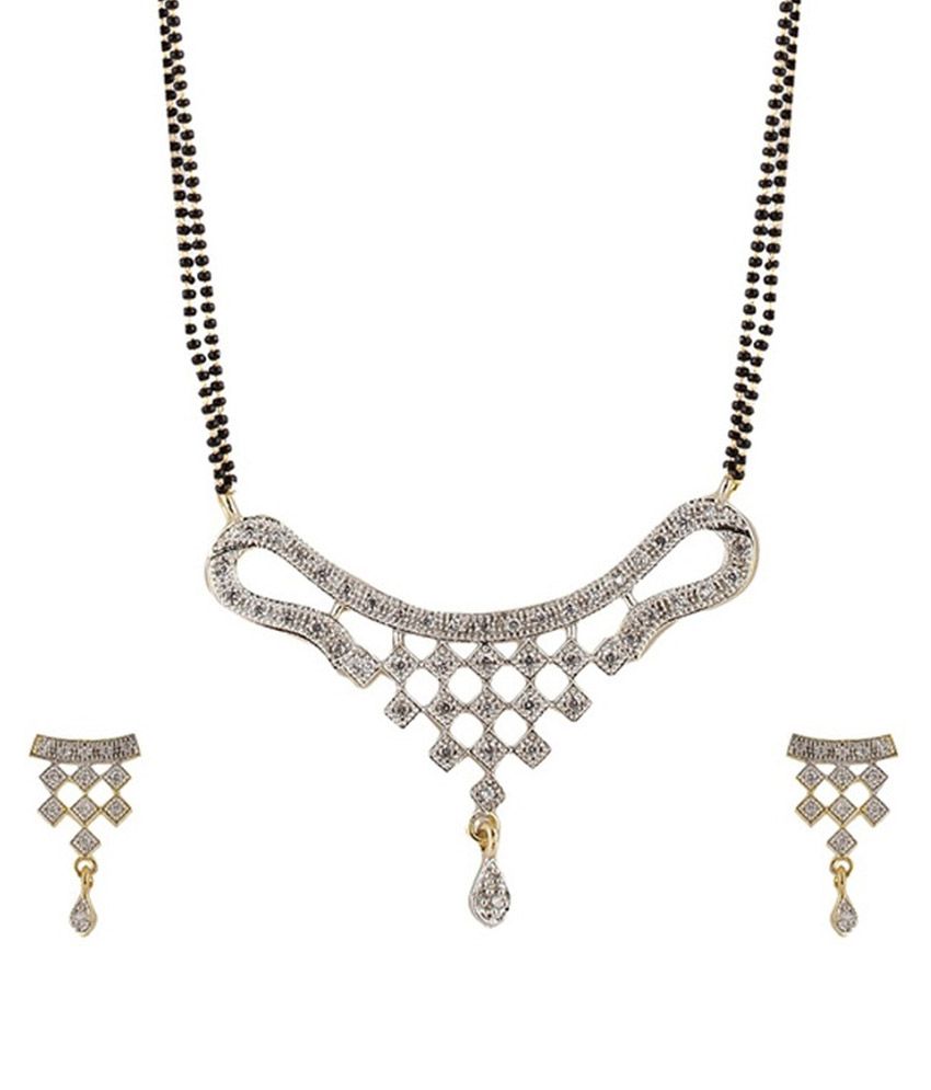     			Zeneme Alloy American Diamond Mangalsutra Set