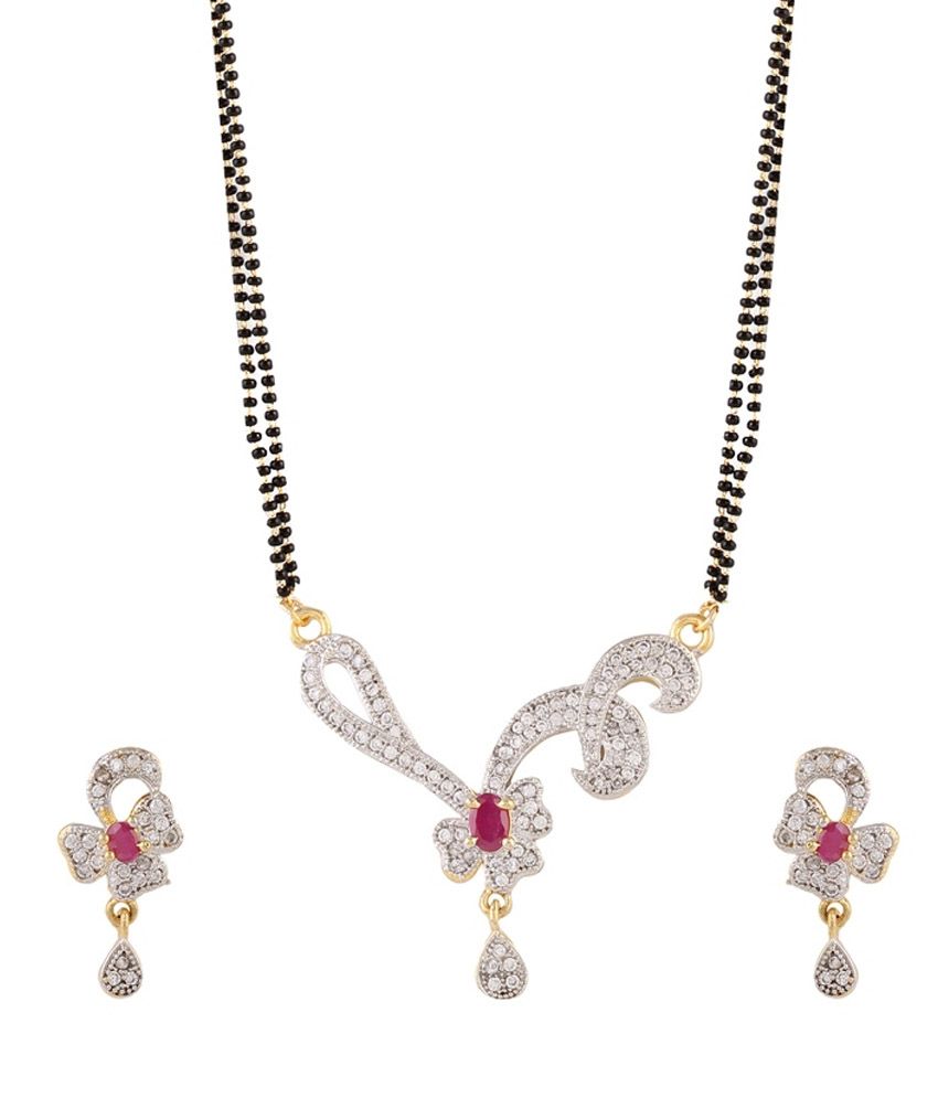     			Zeneme Alloy American Diamond Mangalsutra Set