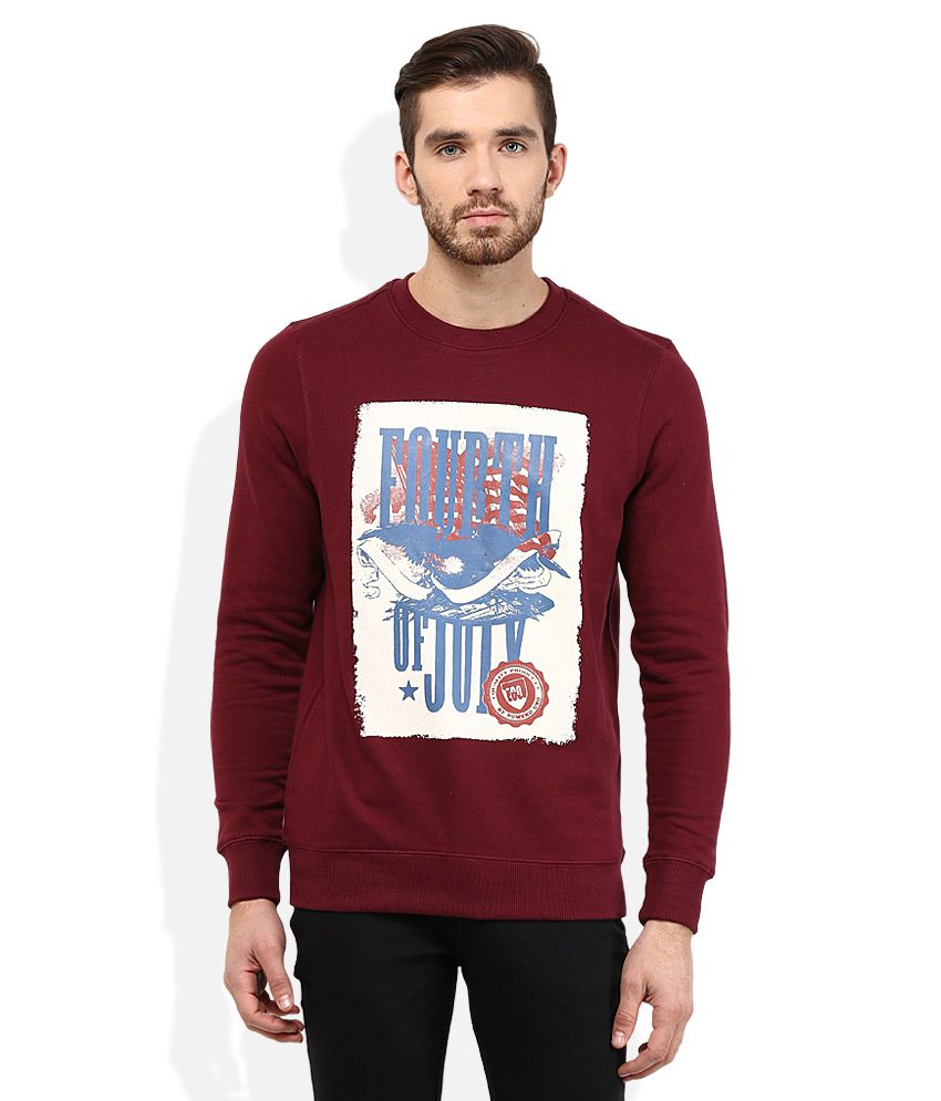 Numero Uno Maroon Printed Sweatshirt - Buy Numero Uno Maroon Printed ...