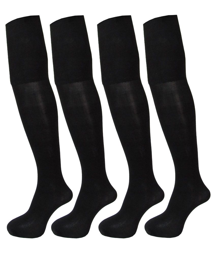     			RC. ROYAL CLASS - Black Nylon Women's Full length Stockings ( Pack of 4 )