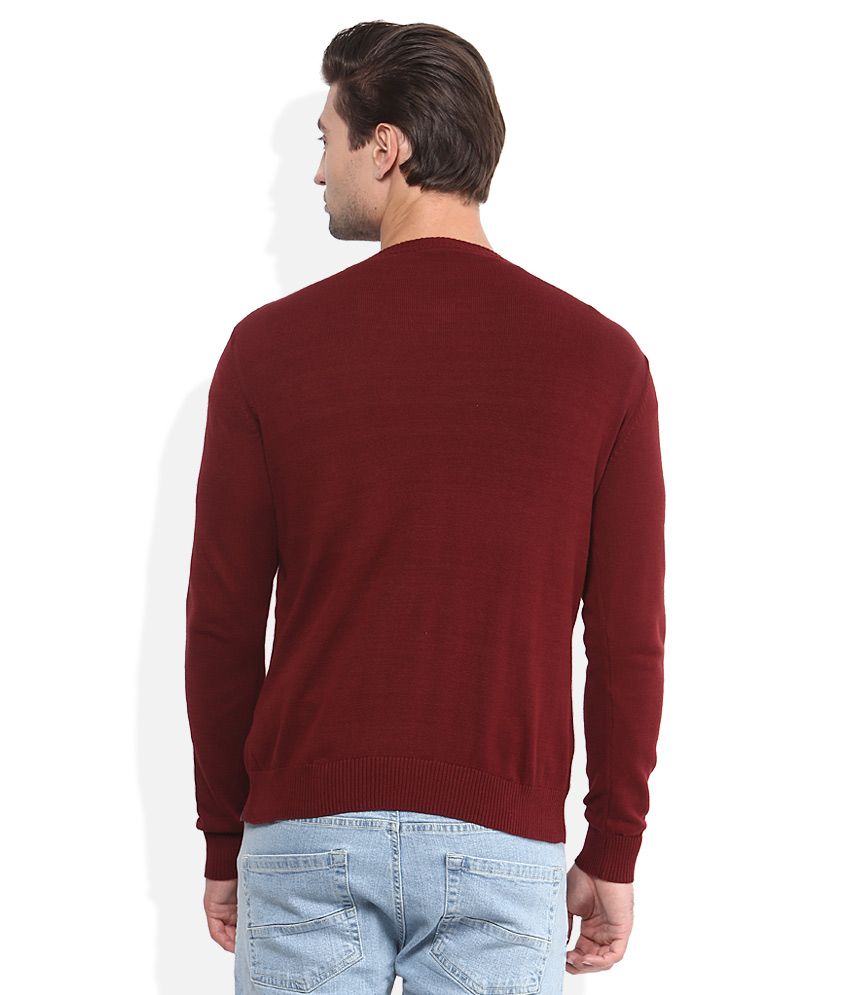 sweater polos maroon