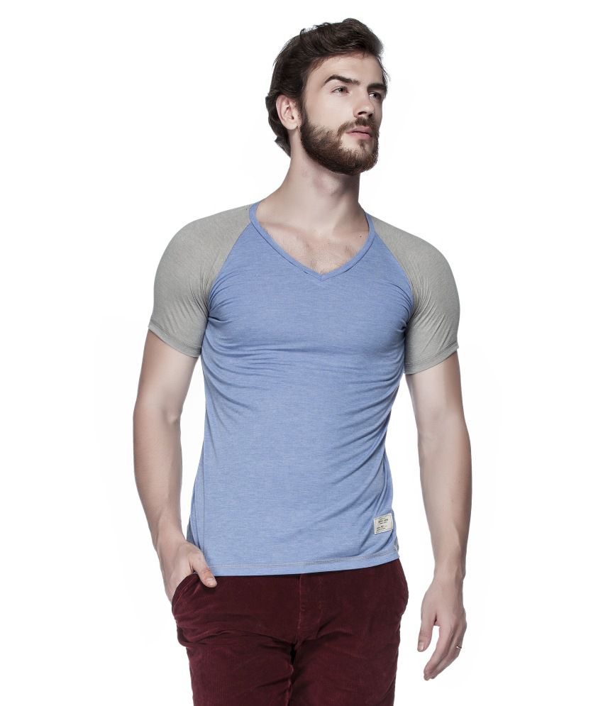 Tinted Blue Cotton Blend T-shirt - Buy Tinted Blue Cotton Blend T-shirt