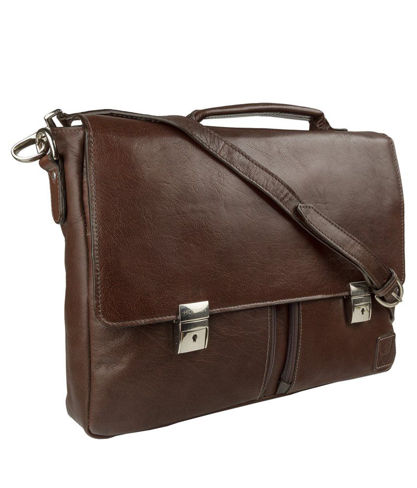 Hidesign Slider 02 Brown Leather Briefcase - Buy Hidesign Slider 02 ...