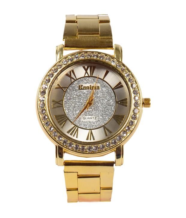 Saar Golden Chain Stylish Dial Wrist Watch For Women Price in India
