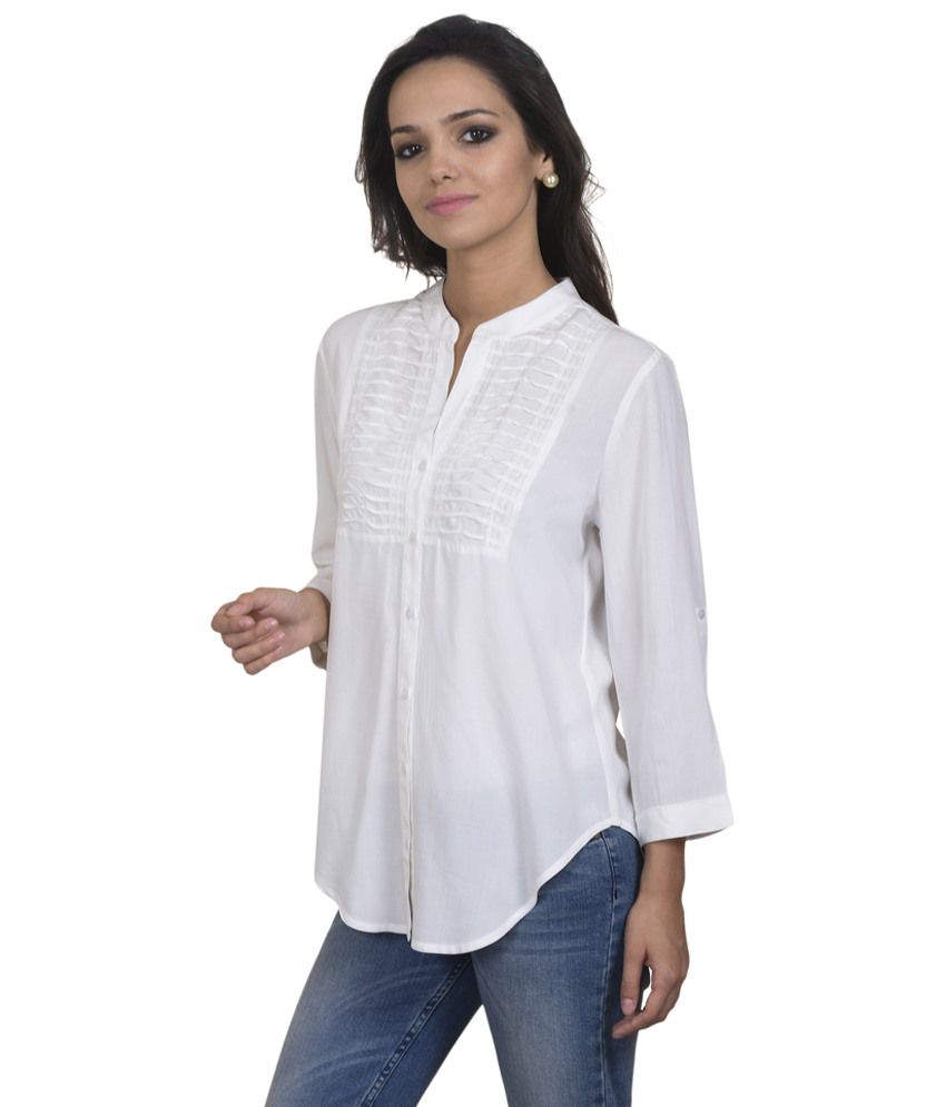 Buy Antilia Femme White Solid Shirt Online at Best Prices in India ...