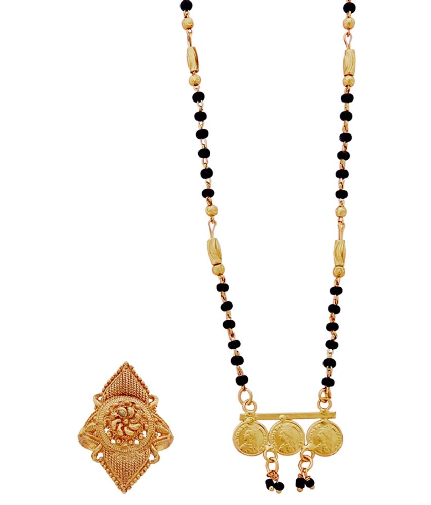 Gems n Pearls Daily Wear Gold Plated Mangalsutra with Ring Buy Gems n