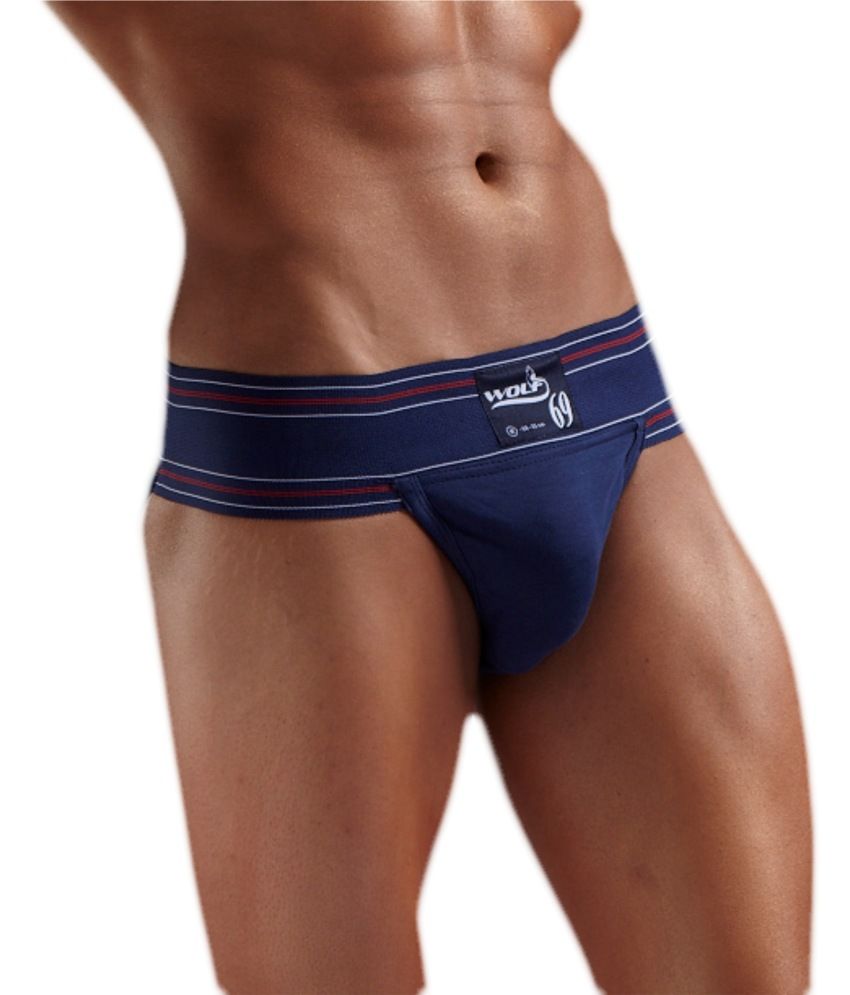     			Wolf69 Navy Blue Athletic Back Covered Gym Supporter