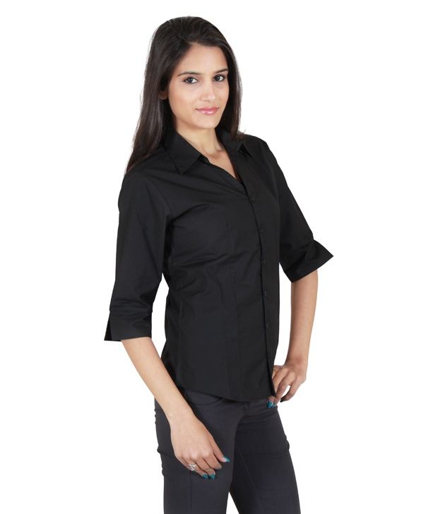 Buy Amoray Black Combo Of 2 Cotton Shirts Online at Best ...