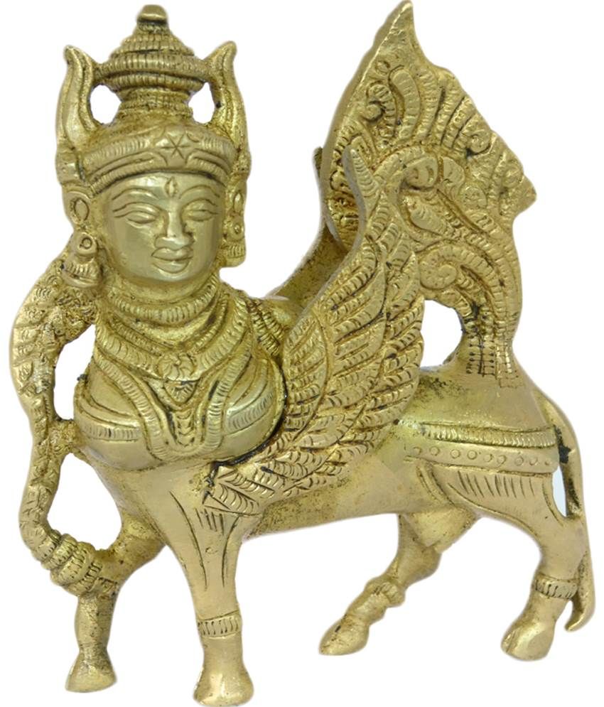 Kriti Creations Golden Brass Kamdhenu Cow Idol: Buy Kriti Creations ...