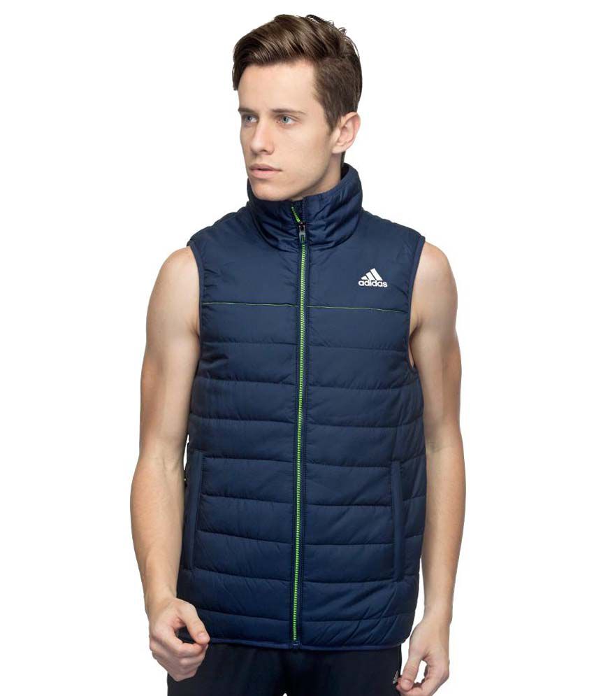 Adidas Navy Sleeveless Polyester Jacket 