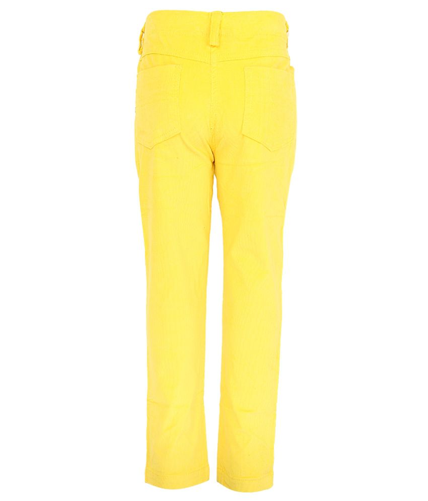 Little Kangaroo Yellow Color Regular Fit Pants For Kids - Buy Little ...