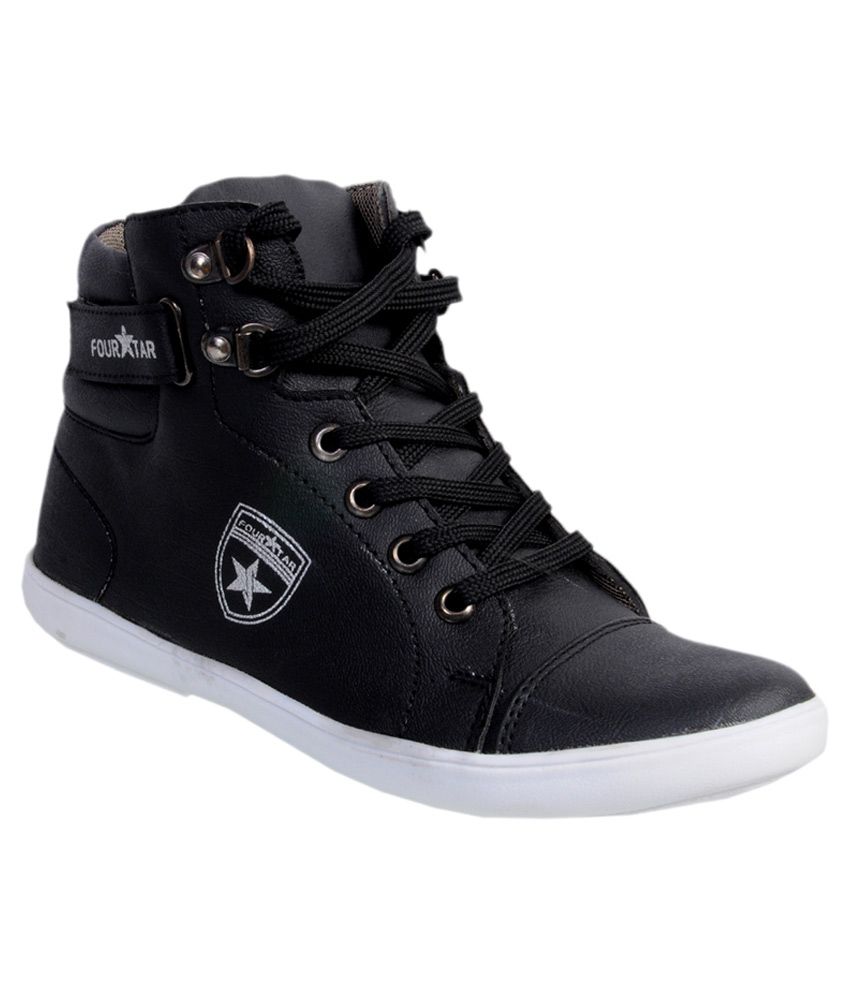 Rvy Black Sneaker Shoes - Buy Rvy Black Sneaker Shoes Online at Best ...