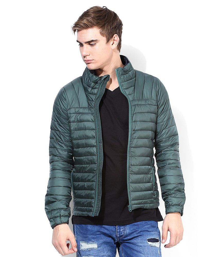 UCB Green Full Sleeves Quilted Bomber Jacket - Buy UCB Green Full ...