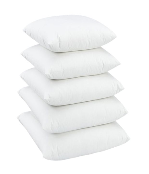 STC White Plain Cushion Fillers Set Of 5 Buy Online at Best Price