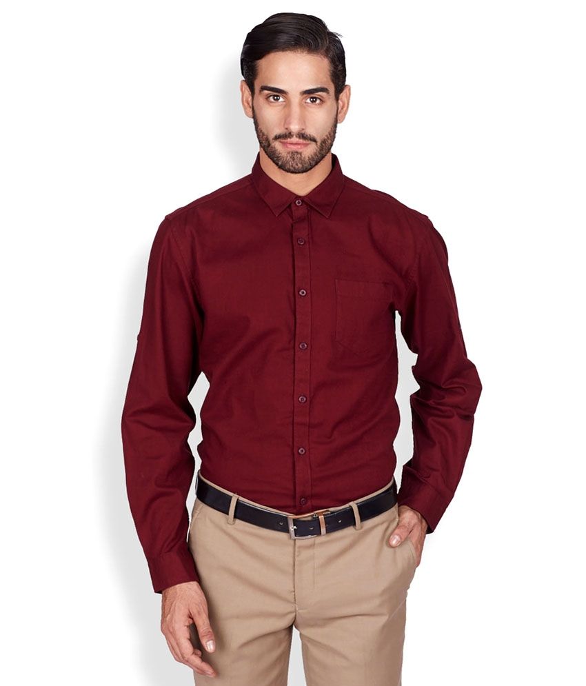 casual maroon shirt