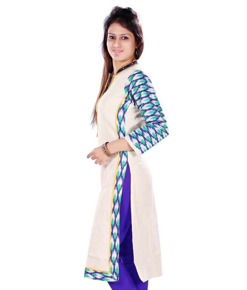 Nayans White Cotton Jute Kurti Buy Nayans White Cotton Jute Kurti