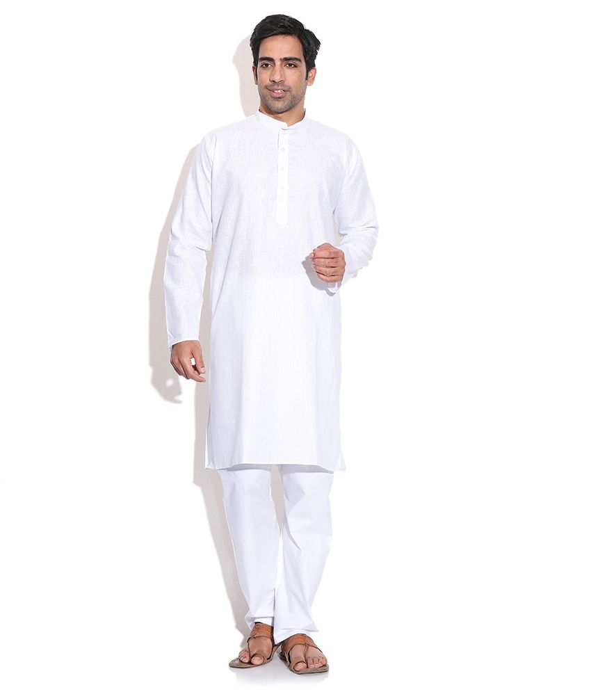 white kurta pajama set