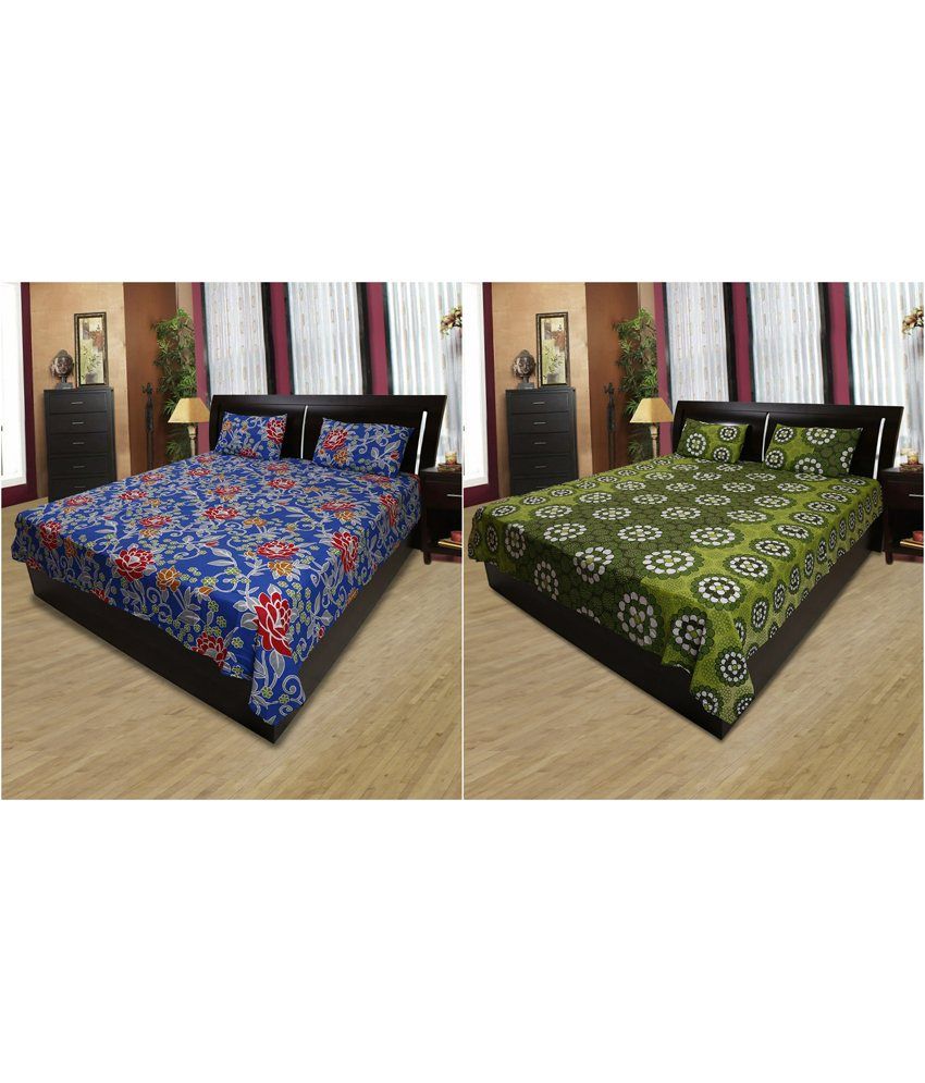 Lotus Contemporary Design Double Bed Sheet Combo of 2 Buy Lotus