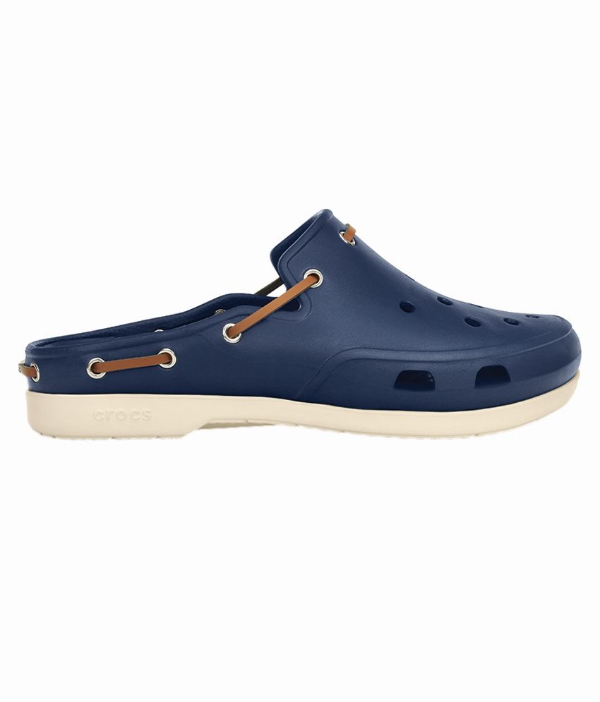 navy clogs mules