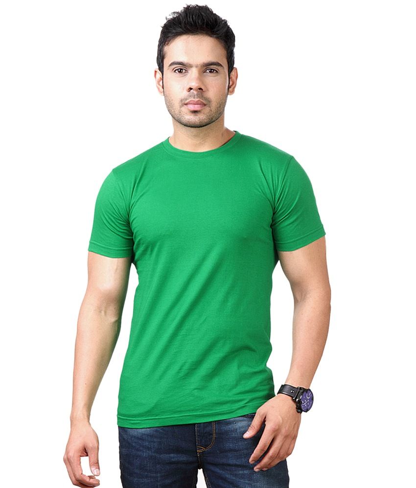     			Funky Guys Polyester Slim Fit Solid Half Sleeves Men's Round T-Shirt - Green ( Pack of 1 )