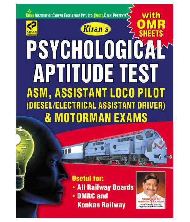 Kiran s Psychological Aptitude Test Asm Assistant Loco Pilot Motorman Exams With Omr Sheets