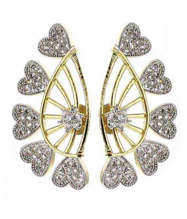     			Zeneme Gold Plated American Diamond Earcuff