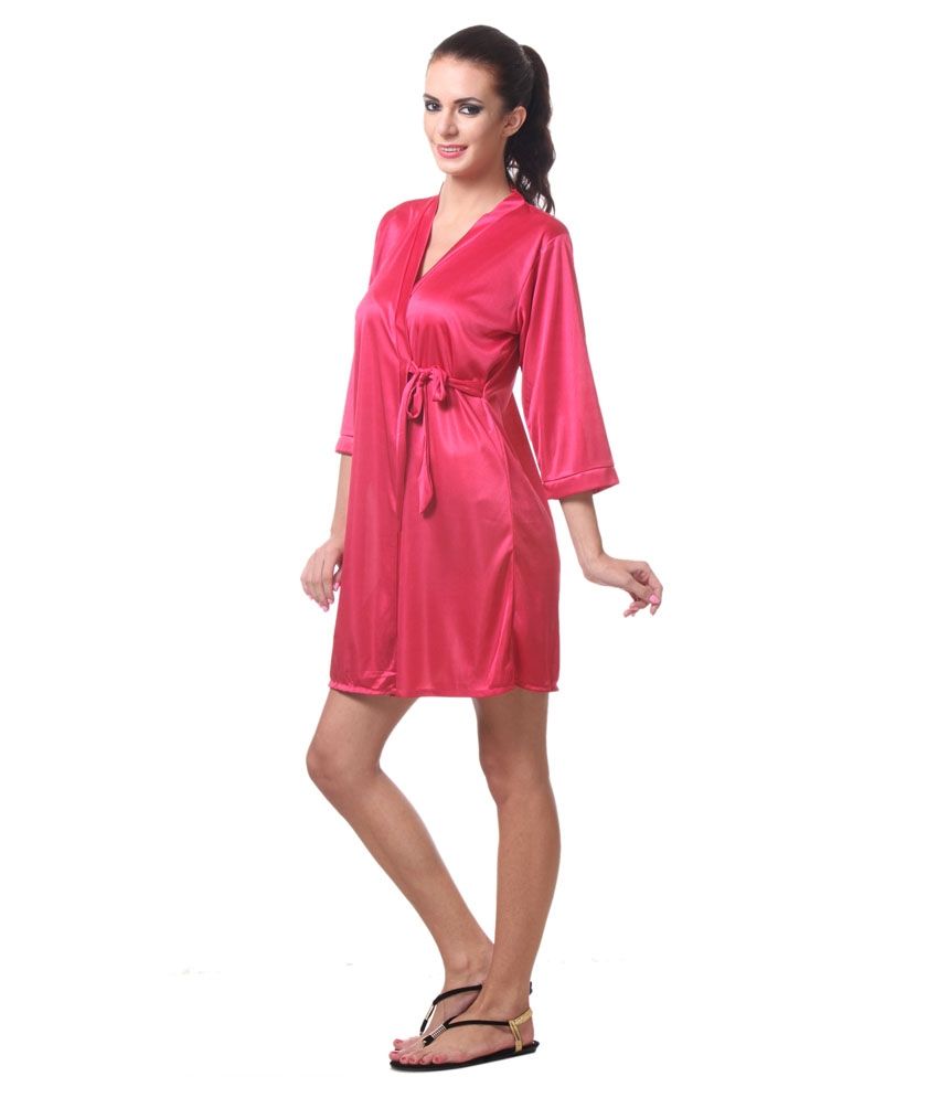 Buy Affair Pink Poly Satin Robe Online at Best Prices in India Snapdeal