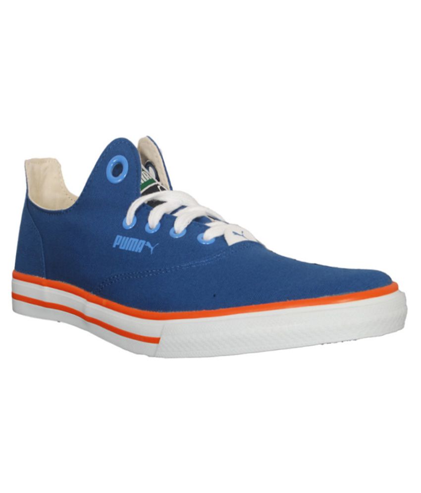 puma blue canvas shoes