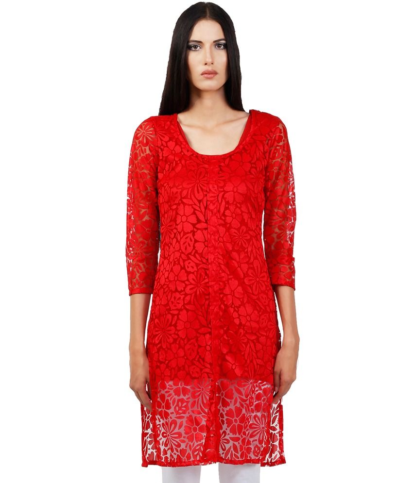 Red net kurti Clearance