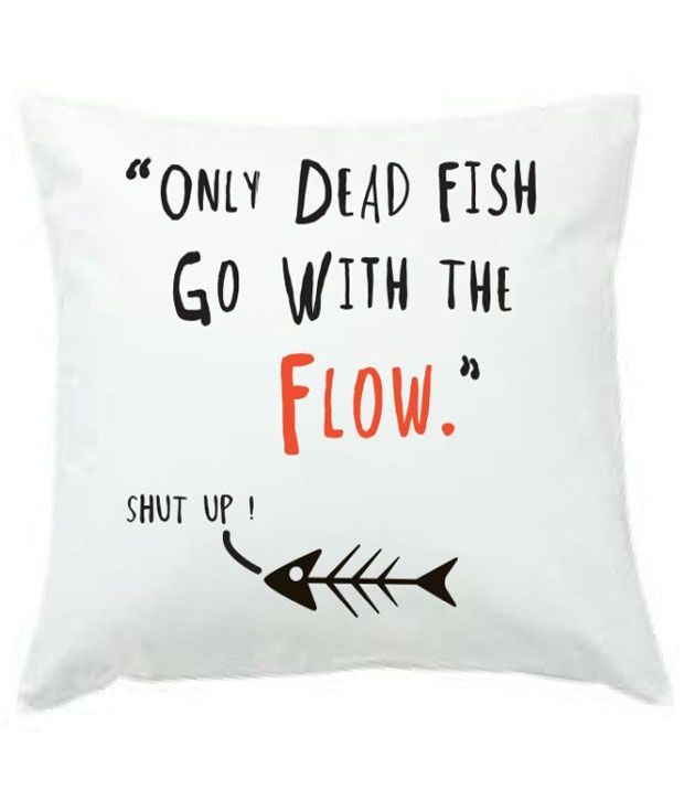 Never Grow Up White Polyester Printed Cushion Cover Buy Online At