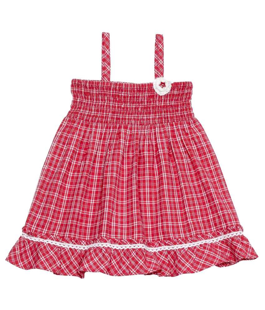 ShopperTree Red & White Checkered Dress for Kids - Buy ShopperTree Red ...