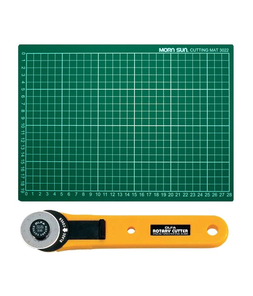 Morn Sun & Olfa Cutting Mat A2 Size with 9551 RTY 1/G 28mm Straight