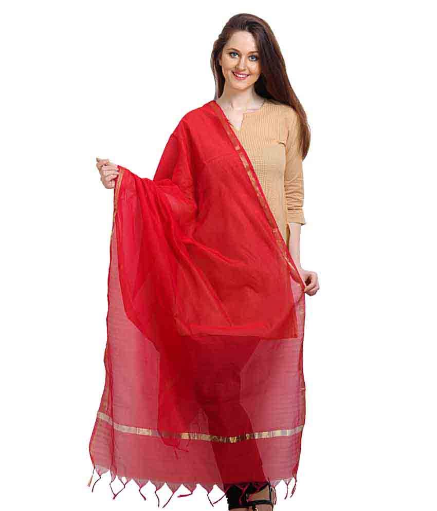 Rangeen Culture Red Textured Dupatta Price in India Buy Rangeen