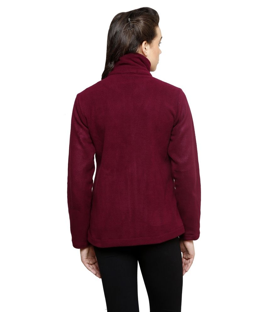 wine colored fleece jacket