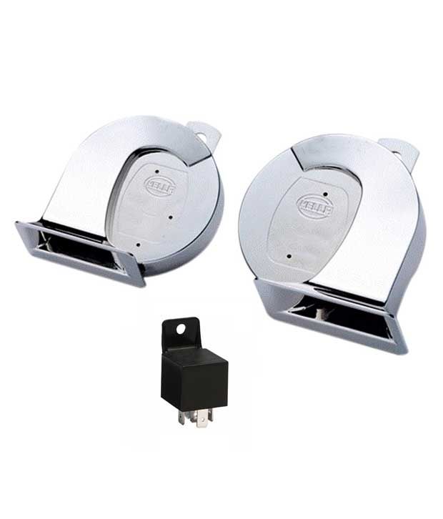 Hella Chrome Trumpet Bike Horn Set Of 2 With, Relay For Tvs Jive Buy