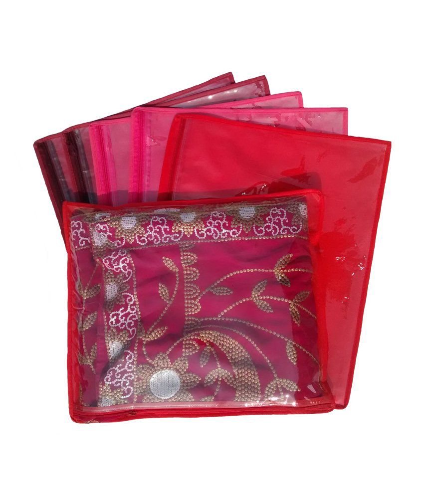 Indi Bargain Multicolor Non Woven Saree Cover - Set of 6