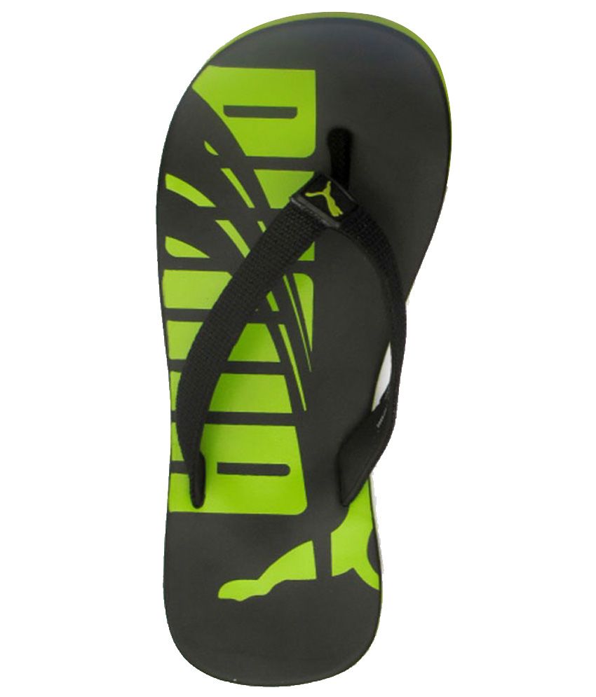 puma green flip flops