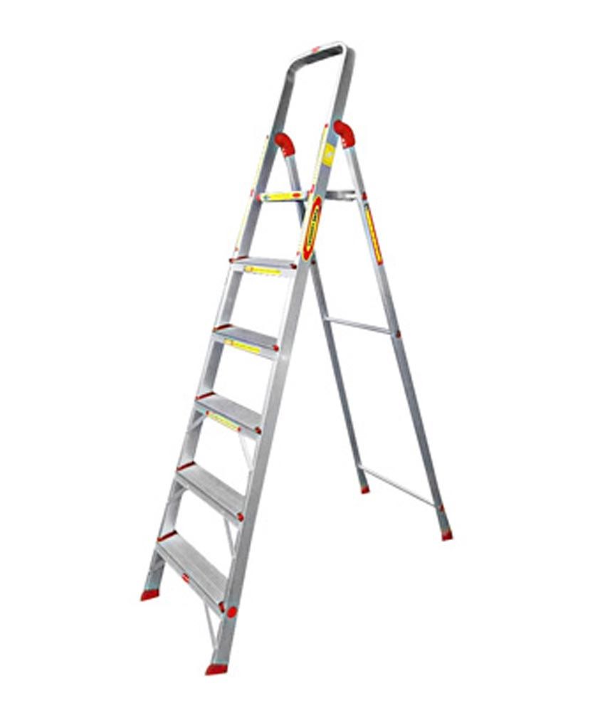 Pune Ladders Aluminium 6 Feet (5 Step + Platform) DIY Ladder Buy Pune Ladders Aluminium 6 Feet
