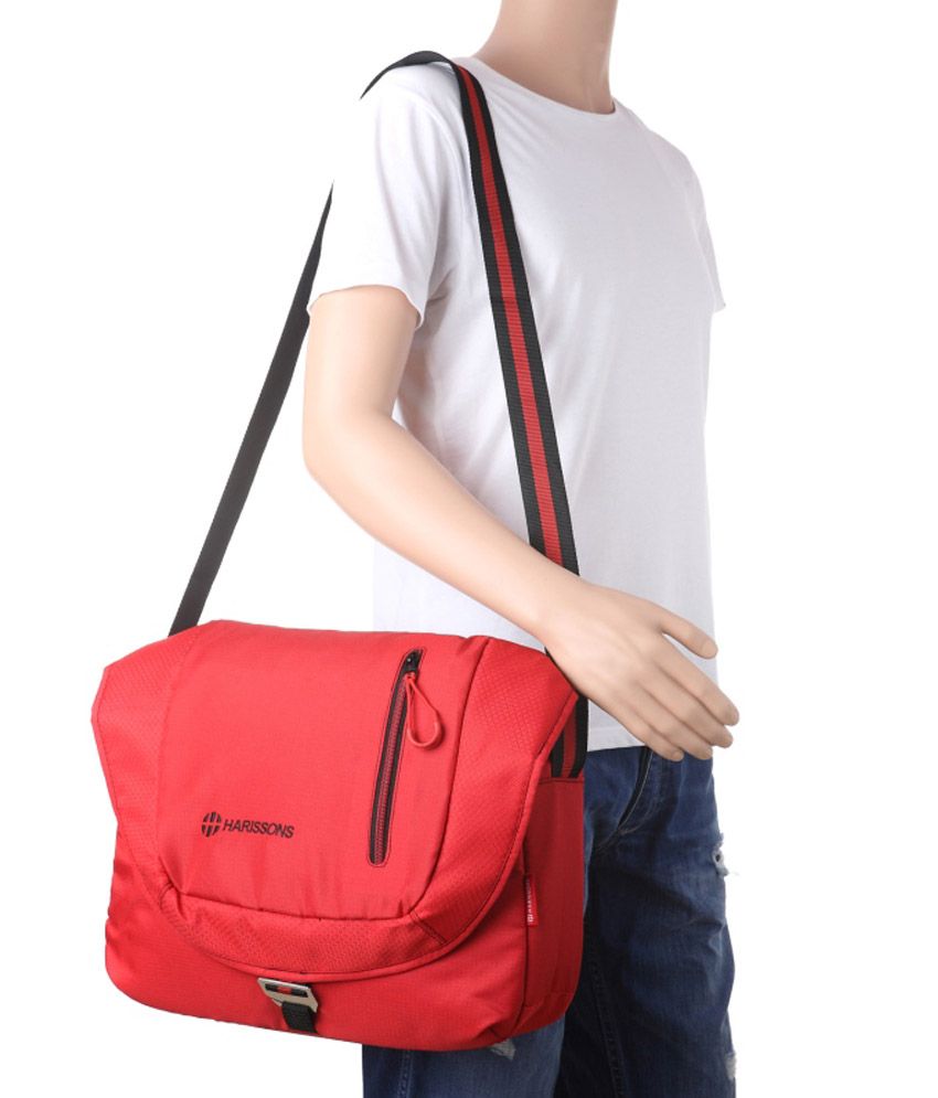 Harissons Red Polyester Messenger Bag Buy Harissons Red Polyester