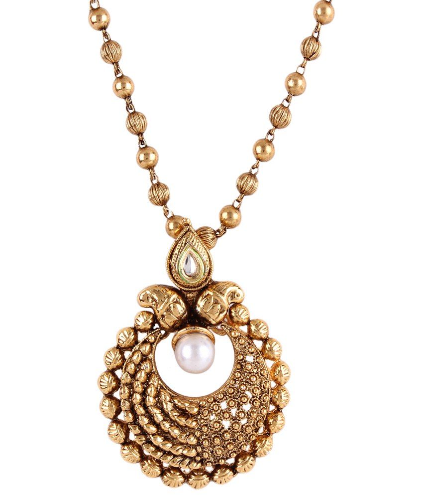 Shinningdiva Golden Maroon Pearl Pendant Set Buy Shinningdiva Golden Maroon Pearl Pendant