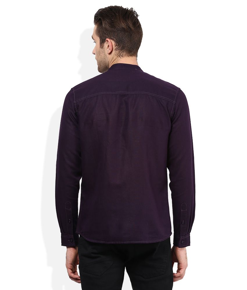 mens purple linen shirt