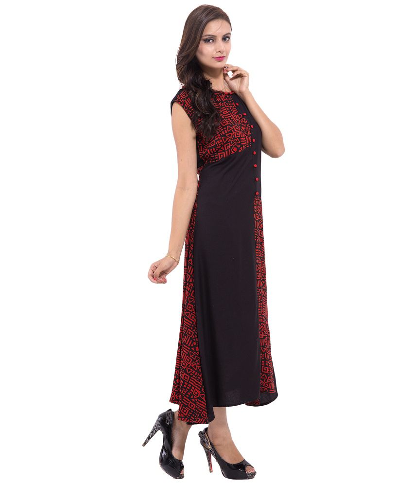 GOODWILL Black Rayon Gown - Buy GOODWILL Black Rayon Gown Online at ...