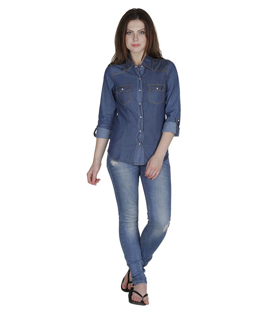 Buy Rashi Creation Blue Denim Shirts Online at Best Prices in India ...