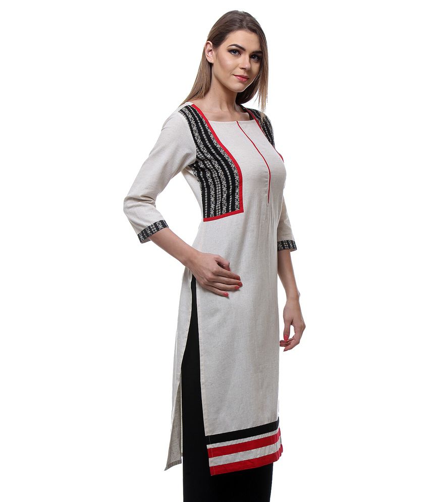 We-Desi Kurta With Printed Koti Patch With Contrast Piping And Patti ...
