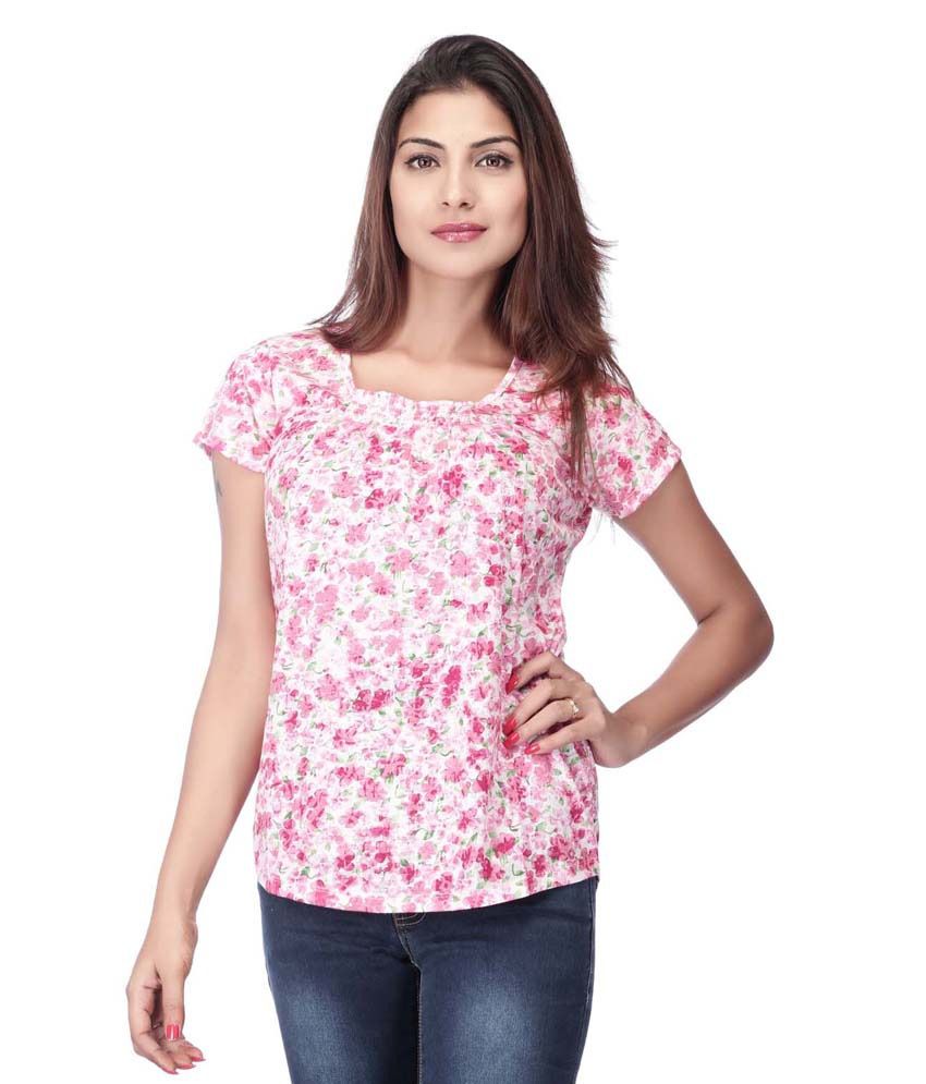 Stop by Shoppers Stop Women Cotton Pink Top - Buy Stop by Shoppers Stop ...