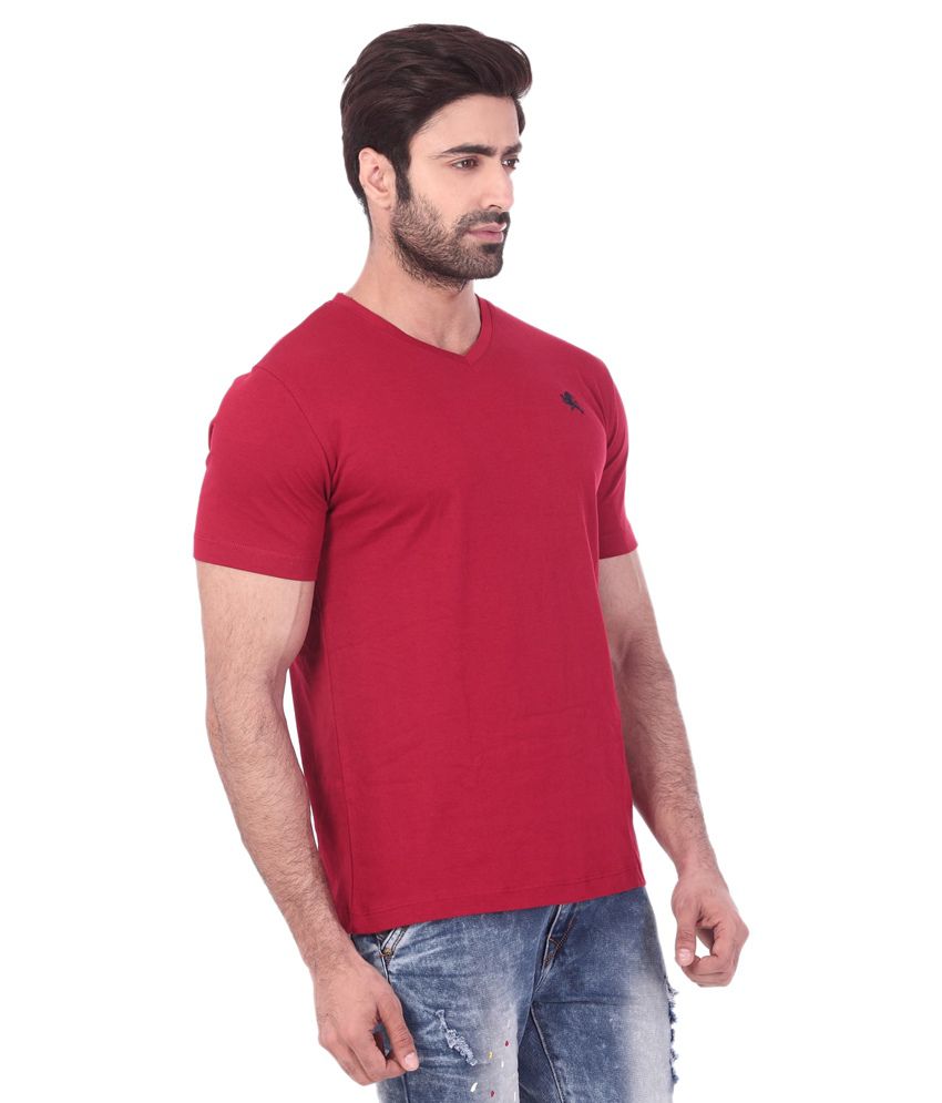 Rugby Maroon Cotton V-neck T Shirt - Buy Rugby Maroon Cotton V-neck T ...